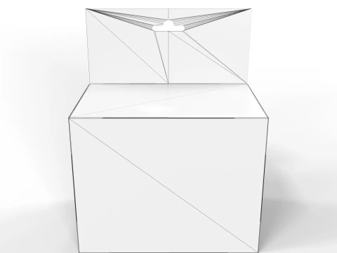 Aba de travamento dobr&aacute;vel da caixa de embalagem de exibi&ccedil;&atilde;o suspensa Modelo 3D