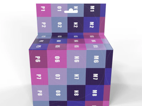 Aba de travamento dobr&aacute;vel da caixa de embalagem de exibi&ccedil;&atilde;o suspensa Modelo 3D