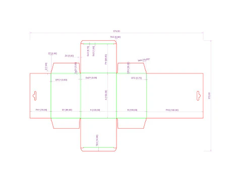 Aba de travamento dobr&aacute;vel da caixa de embalagem de exibi&ccedil;&atilde;o suspensa Modelo 3D