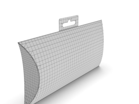 Pillow Pack Packaging Box with Hanger Hole 3D Model