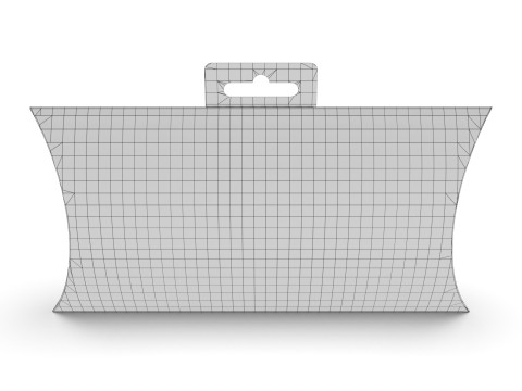 Pillow Pack Packaging Box with Hanger Hole 3D Model