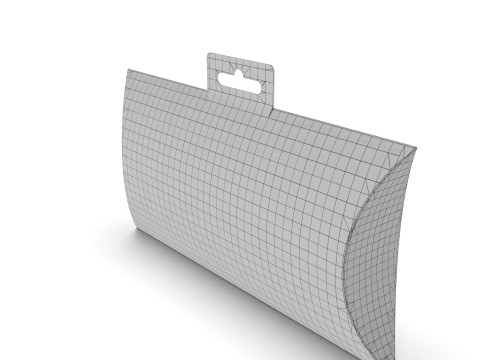 Pillow Pack Packaging Box with Hanger Hole 3D Model