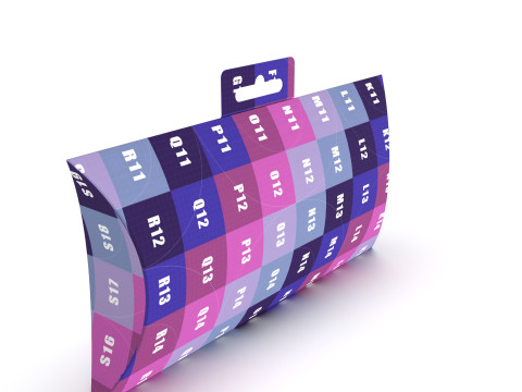 Pillow Pack Packaging Box with Hanger Hole 3D Model