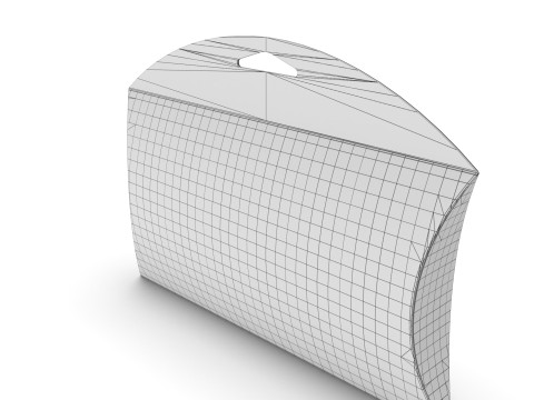 Pillow Pack Packaging Box with Hanger Hole 3D Model