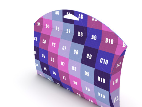 Pillow Pack Packaging Box with Hanger Hole 3D Model
