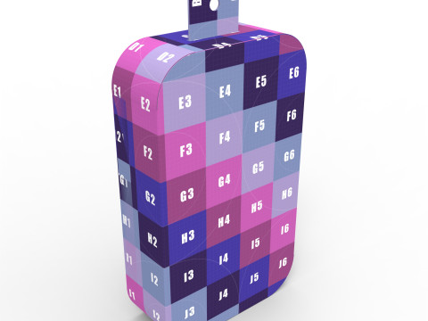 Pillow Pack Packaging Box with Hanger Hole 3D Model