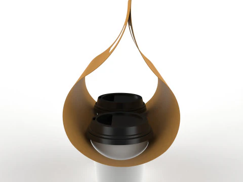 Two Coffee Cups with Kraft Paper Holder 3D Model