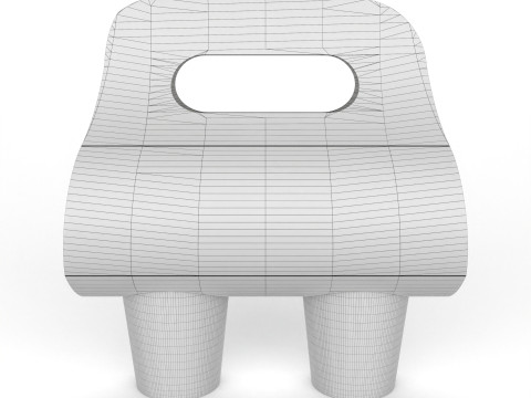 Two Coffee Cups with Kraft Paper Holder 3D Model