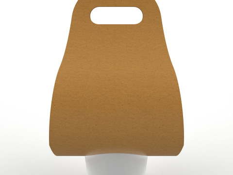 One Coffee Cup with Kraft Paper Holder 3D Model