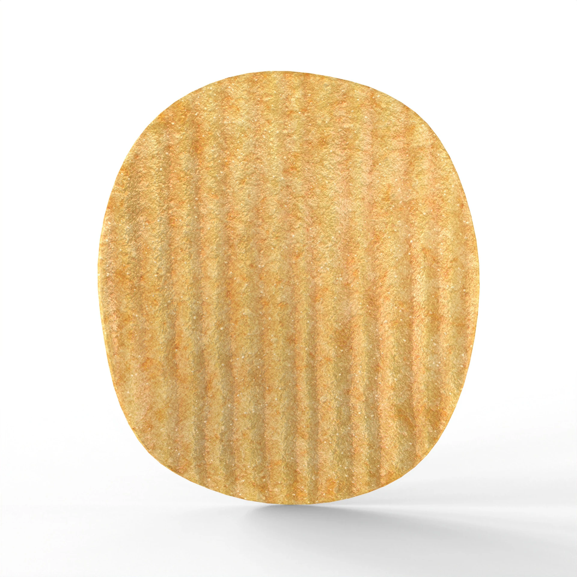 Realistic Ribbed potato chip with Detailed Texture 3D Model .c4d .max .obj .3ds .fbx .stl .blend