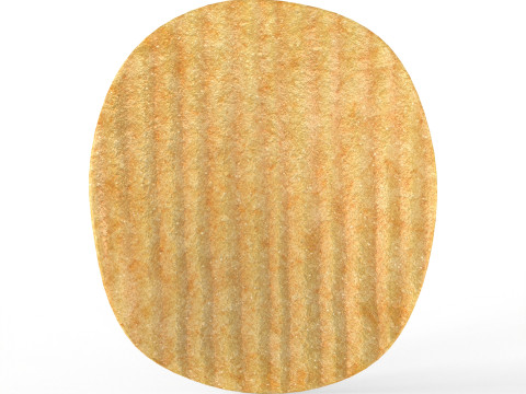 Realistic Ribbed potato chip with Detailed Texture 3D Model