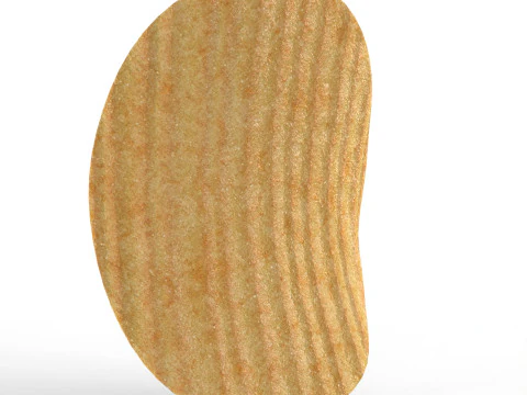 Realistic Ribbed potato chip with Detailed Texture 3D Model