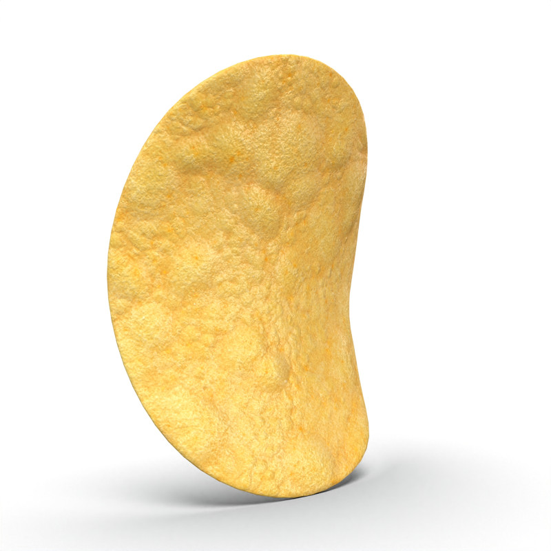 Realistic Potato Chip with Detailed Texture Modelo 3D .c4d .max .obj .3ds .fbx .stl .blend 