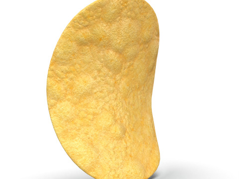 Realistic Potato Chip with Detailed Texture 3D Model