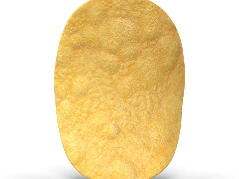 Realistic Potato Chip with Detailed Texture 3D Model