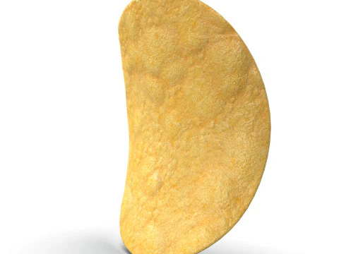 Realistic Potato Chip with Detailed Texture 3D Model
