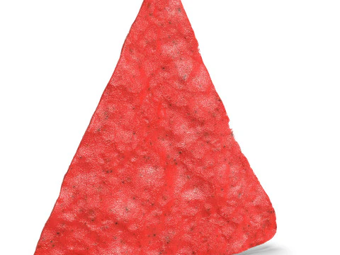 Keripik Tortilla Nachos Merah Realistis dengan Tekstur Rinci Model 3D