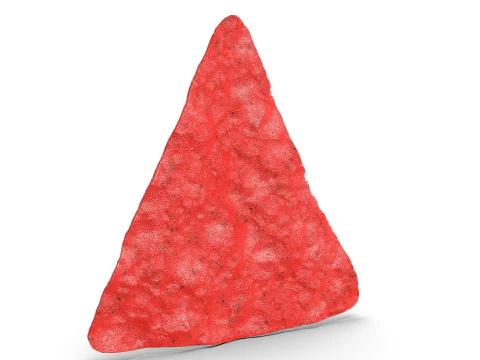 Realistic Red Nachos Tortilla Chip with Detailed Texture 3D Model