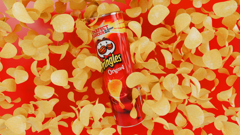 Realistic Pringles Original Packaging Detailed and Animated 3D Model .c4d .max .obj .3ds .fbx .stl .blend
