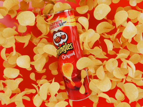 Embalagem original realista de Pringles detalhada e animada Modelo 3D