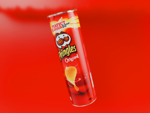 Realistic Pringles Original Packaging Detailed and Animated 3D Model