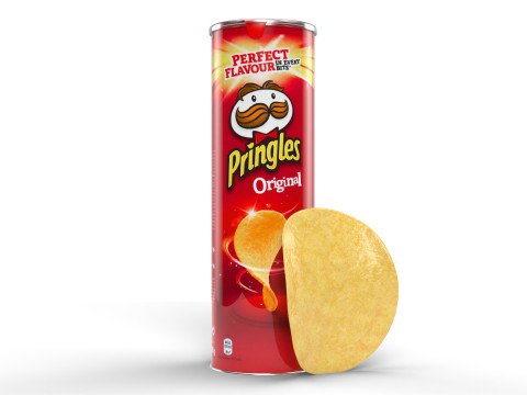 Realistic Pringles Original Packaging Detailed and Animated 3D Model