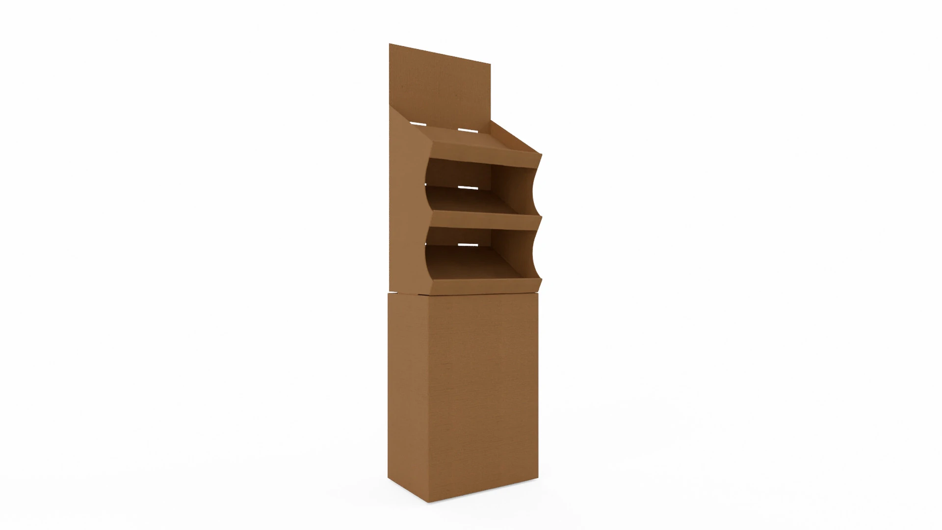 Point of Sale Cardboard Display Stand 3D Model .c4d .max .obj .3ds .fbx .stl .blend