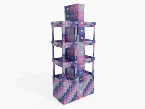 Point of Sale Cardboard Display Stand Model 3D