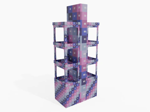 Point of Sale Cardboard Display Stand 3D Model