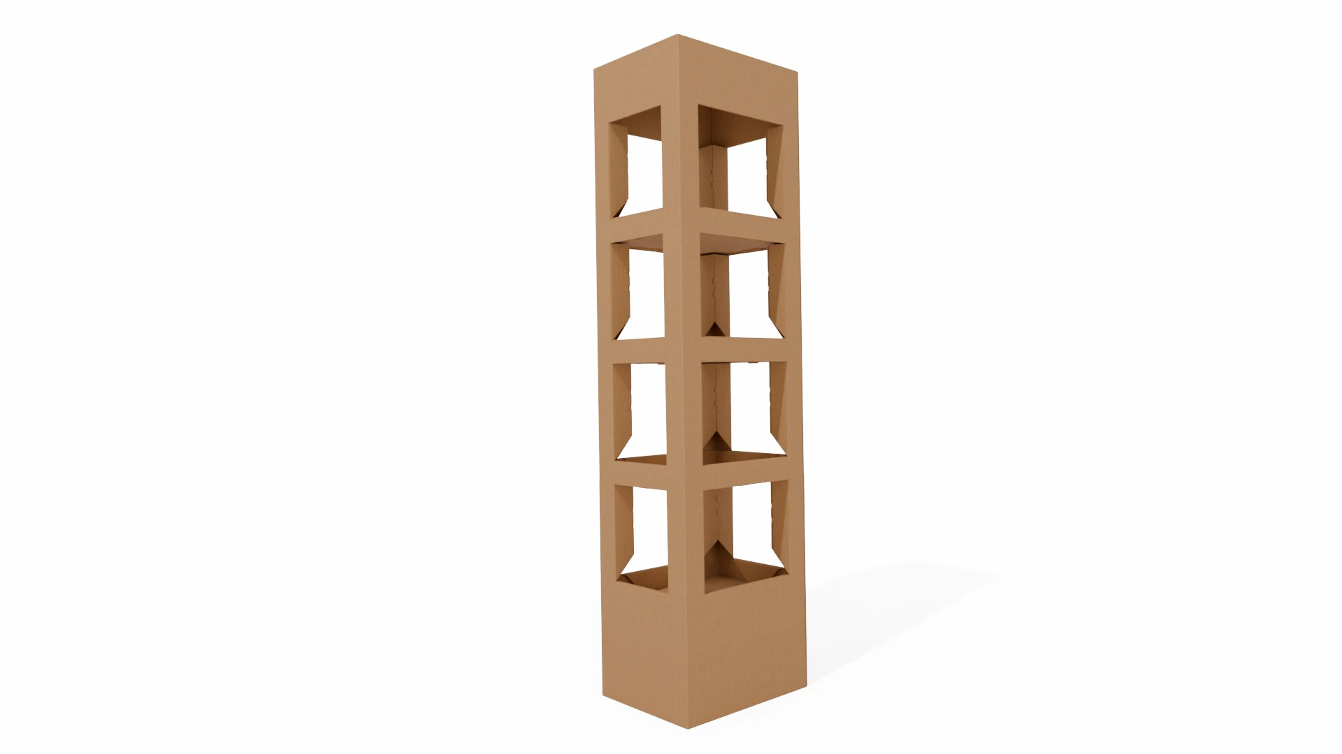 Point of Sale Cardboard Display Stand 3D Model .c4d .max .obj .3ds .fbx .stl .blend