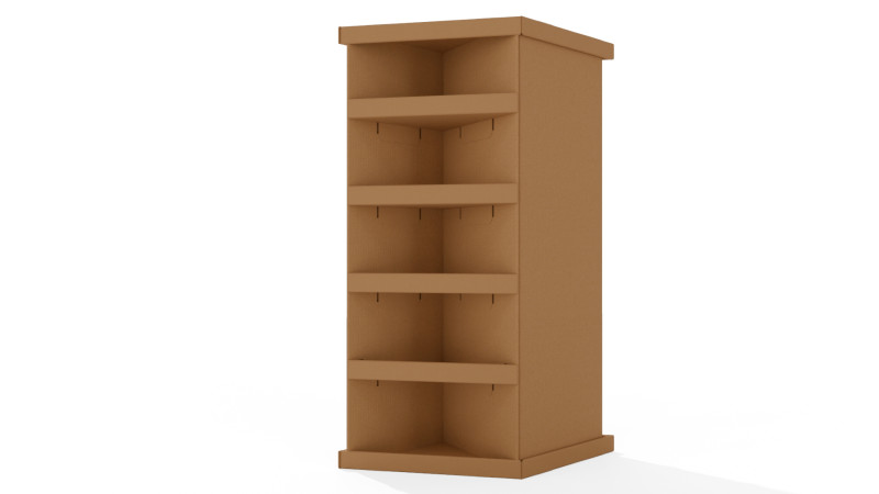 Point of Sale Cardboard Display Stand Modèle 3D .c4d .max .obj .3ds .fbx .stl .blend 