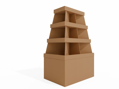 Point of Sale Cardboard Display Stand 3D Modell
