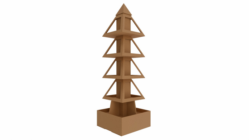 Point of Sale Cardboard Display Stand 3D 模型 .c4d .max .obj .3ds .fbx .stl .blend 