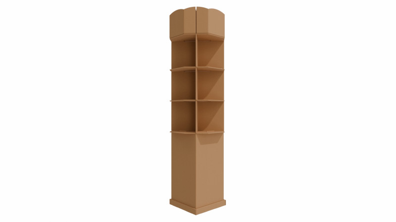 Point of Sale Cardboard Display Stand 3D Модель .c4d .max .obj .3ds .fbx .stl .blend 