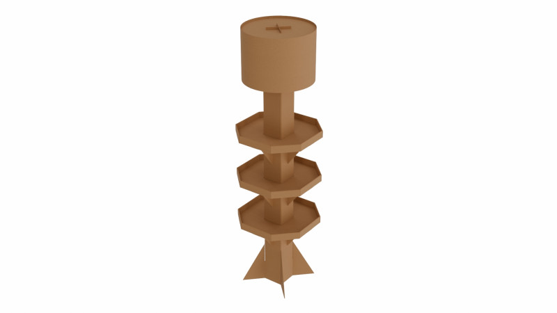 Point of Sale Cardboard Display Stand Model 3D .c4d .max .obj .3ds .fbx .stl .blend 