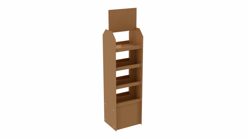 Point of Sale Cardboard Display Stand 3D 모델 .c4d .max .obj .3ds .fbx .stl .blend 