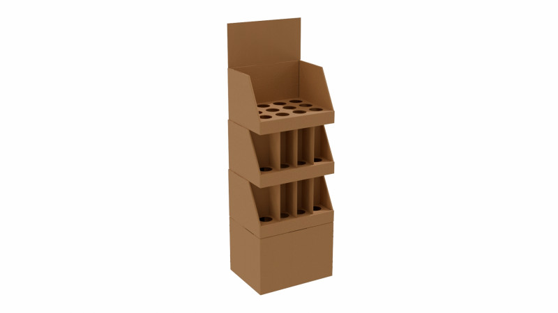 Point of Sale Cardboard Display Stand Modelo 3D .c4d .max .obj .3ds .fbx .stl .blend 