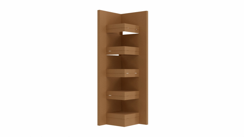 Point of Sale Cardboard Display Stand Model 3D .c4d .max .obj .3ds .fbx .stl .blend 