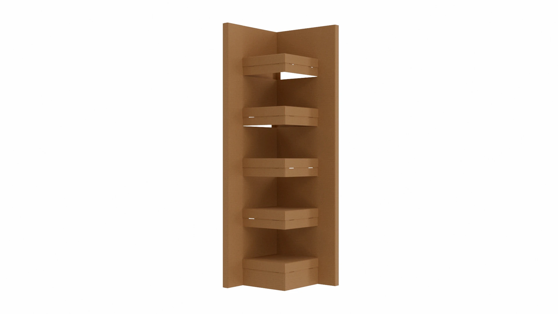 Point of Sale Cardboard Display Stand 3D Model .c4d .max .obj .3ds .fbx .stl .blend 