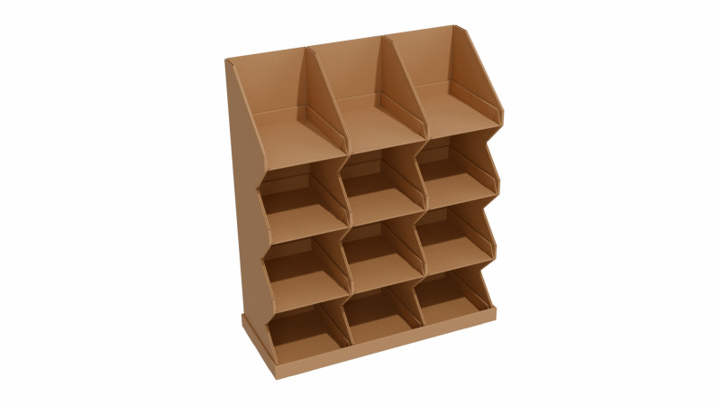 Point of Sale Cardboard Display Stand 3D मॉडल .c4d .max .obj .3ds .fbx .stl .blend 