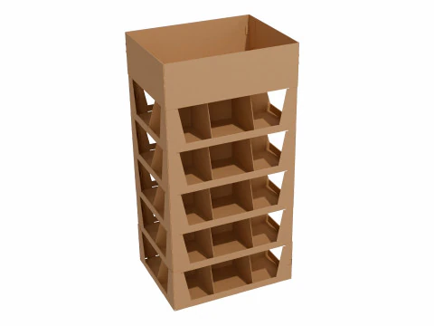 Expositor de papel&atilde;o para ponto de venda Modelo 3D