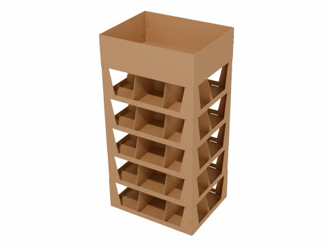Point of Sale Cardboard Display Stand 3D Model