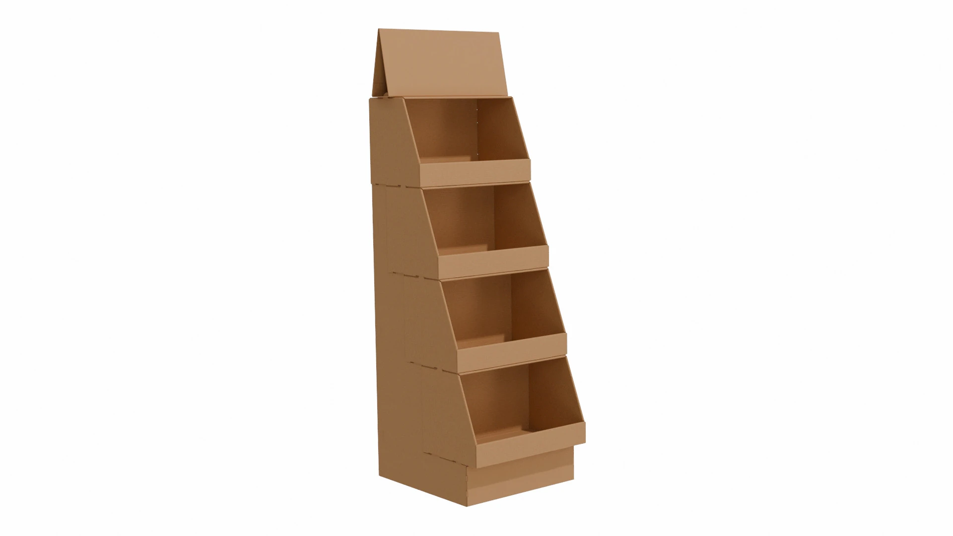 Point of Sale Cardboard Display Stand 3D Model .c4d .max .obj .3ds .fbx .stl .blend 
