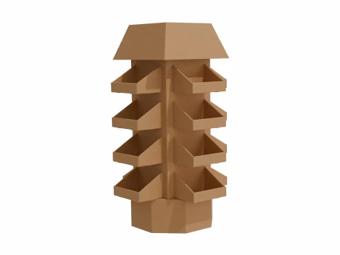 Kartonowy stojak wystawowy w punkcie sprzedaży Model 3D