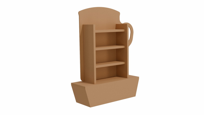 Point of Sale Cardboard Display Stand 3D 모델 .c4d .max .obj .3ds .fbx .stl .blend 