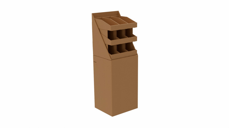 Point of Sale Cardboard Display Stand 3D Модель .c4d .max .obj .3ds .fbx .stl .blend 