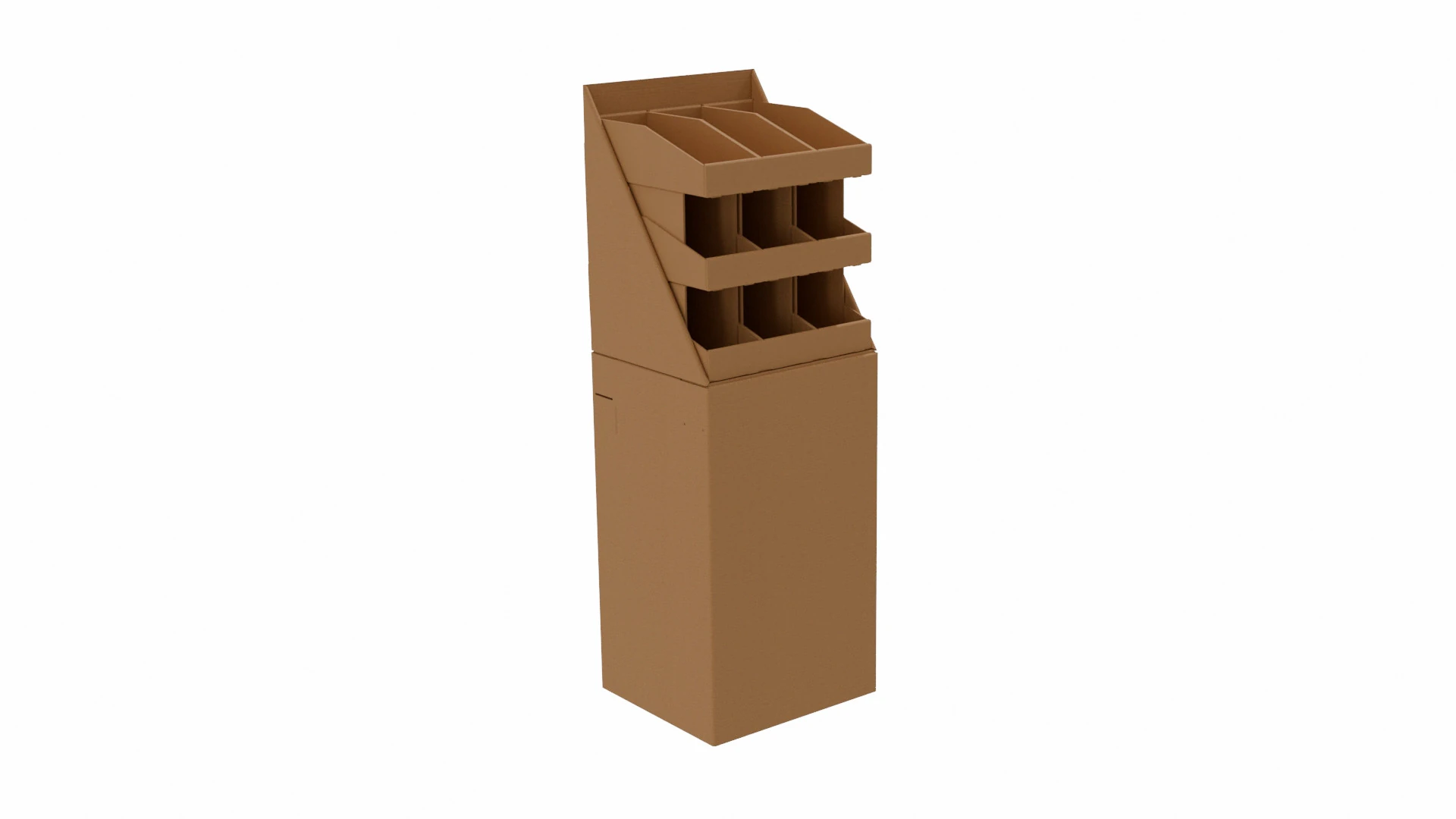 Pr&eacute;sentoir en carton pour point de vente Modèle 3D .c4d .max .obj .3ds .fbx .stl .blend 