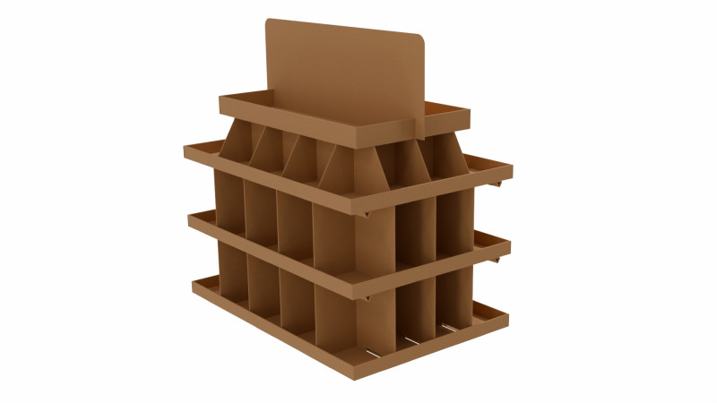 Point of Sale Cardboard Display Stand Modelo 3D .c4d .max .obj .3ds .fbx .stl .blend 