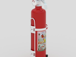 powder extinguisher on stand 3D Model