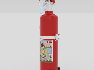 powder extinguisher on stand 3D 模型
